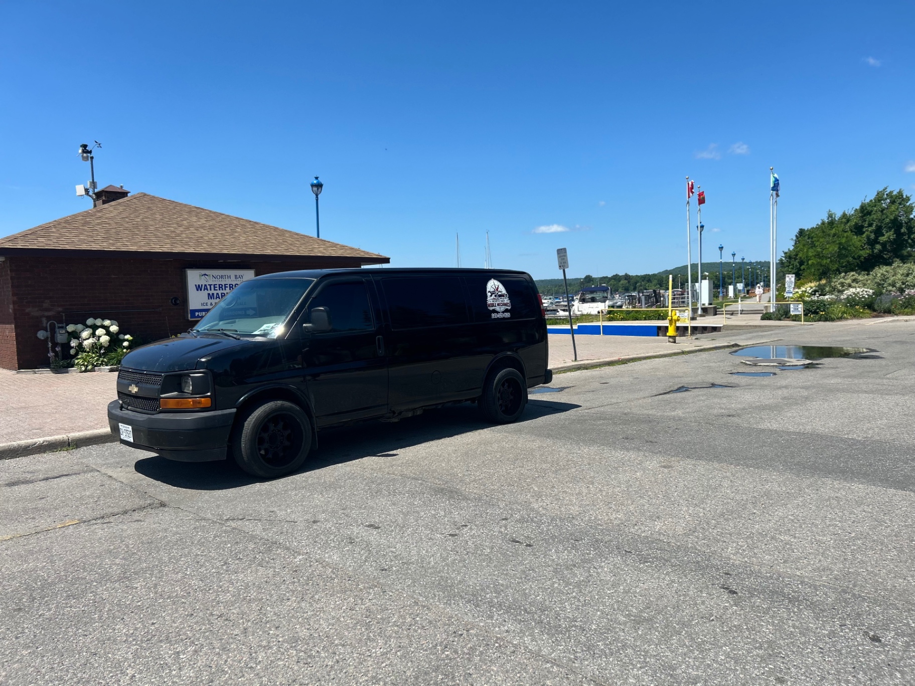 Service van at the North Bay waterfront